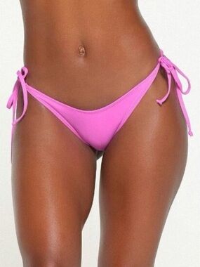 Skims Recycled Swim Neon Orchid Dippy Tie Bikini Bottom